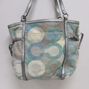 Authentic Coach Audrey Metallic Cinched Tote/bag